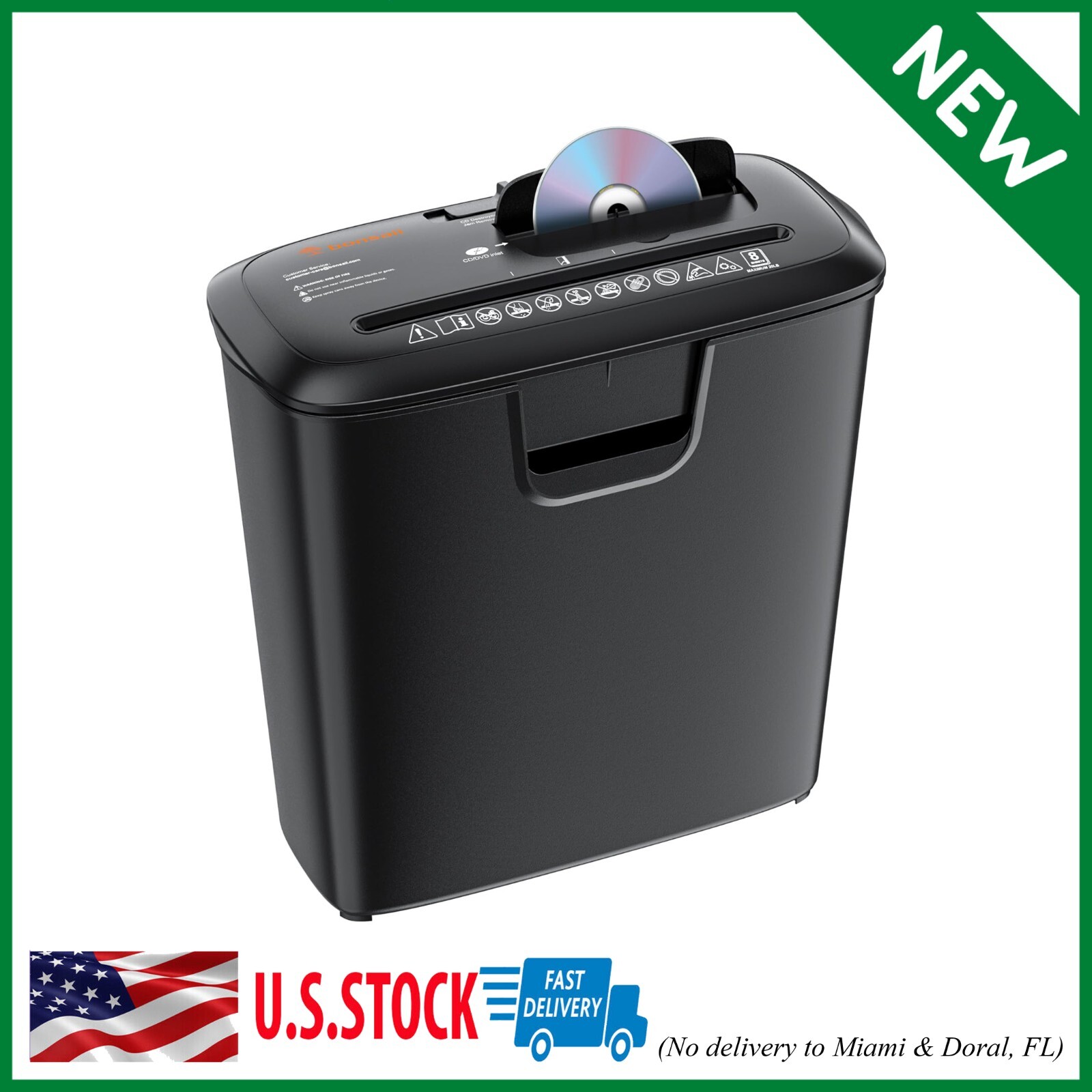 Commercial Office Shredder Paper Destroy Strip-Cut Heavy Duty CD DVD Credit Card-image