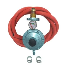 Gas Regulator + PSI Gauge & 1.8M Hose For use W/ Portable Gas Grills, Propane
