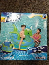H20GO! Bestway Fantasy Dragon Kids Ride-On Po...
