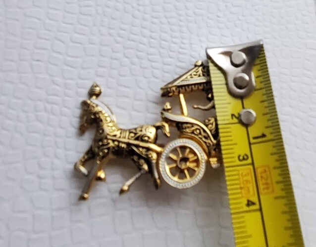 Boutons De Manchette Vintage Damascène, Motif Hirondelle Et Cheval, Noir/or - Occasion MINT