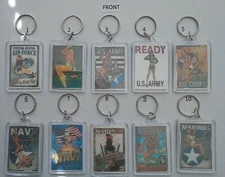 Key Chain--Military Pinup Girls Keychains (Double Sided) (Choice)