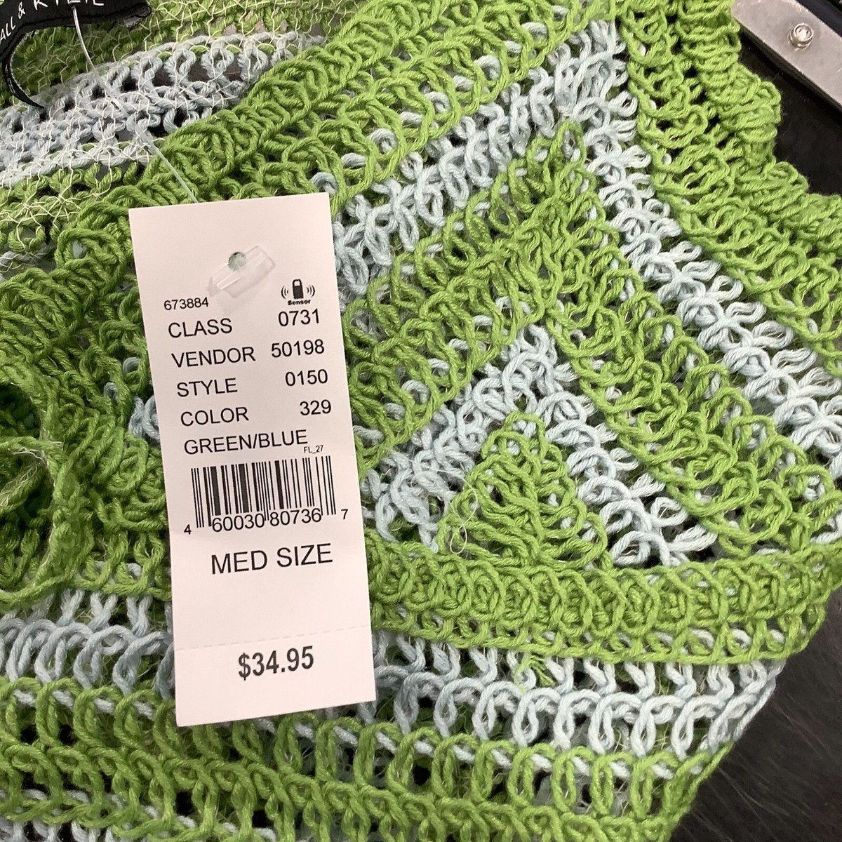 Kendall & Kylie Women's Green 0150 Sleeveless Front Knit Crochet
