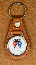 FORD FAIRLANE LEATHER 100% HIGH QUALITY KEYCHAIN 1963 1964 1967 ECT.