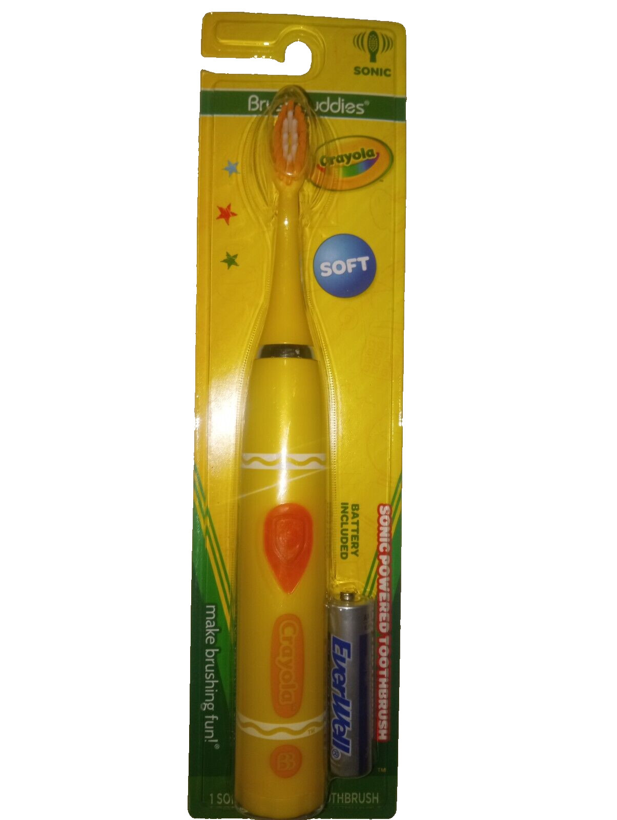 Brush Buddies Crayon kids Sonic electric toothbrush Yellow
