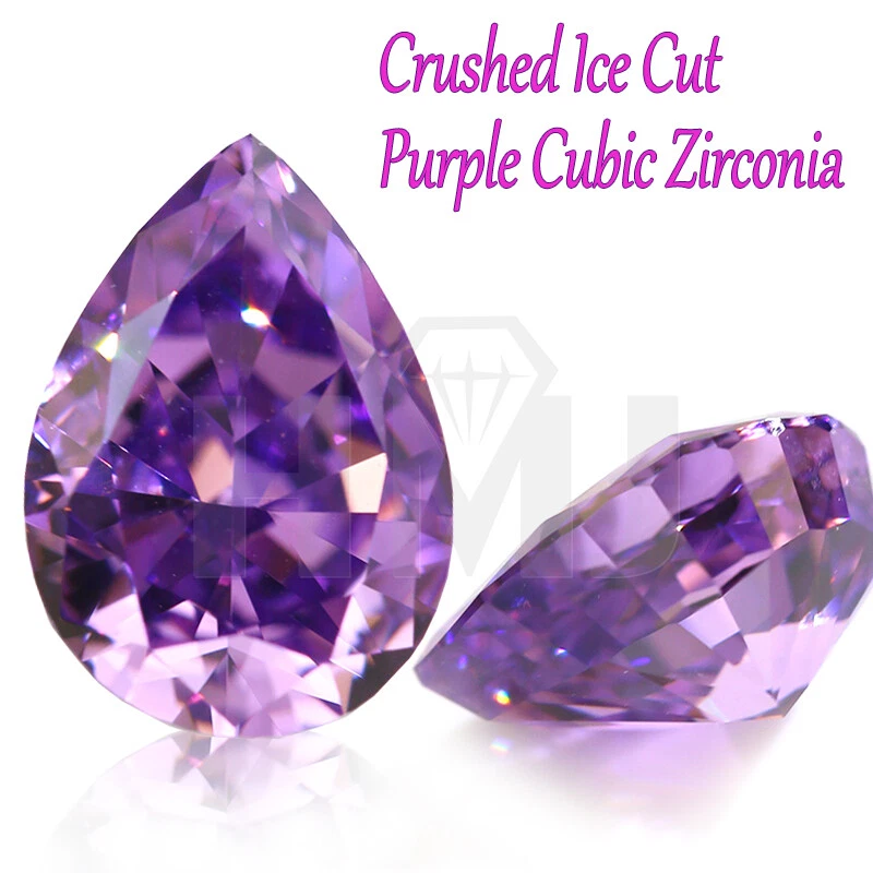 Piedra de circonita cúbica suelta diamante carbono alta calidad púrpura pera violeta circonita cúbica circonita cúbica Foto 2 de 4