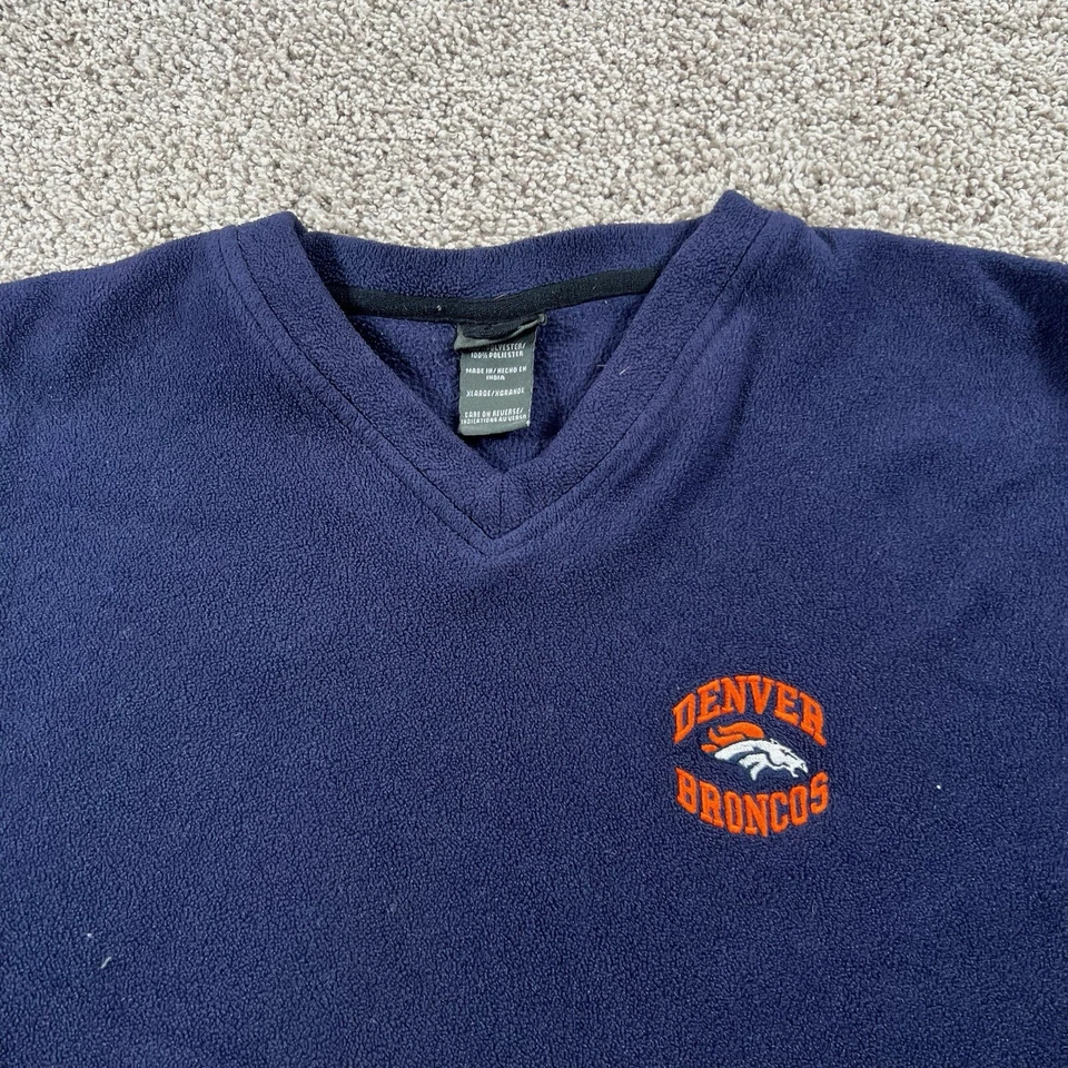 Suéter De Colección Denver Broncos Para Hombres XL Azul Marino Pullover Vellón Logo Ropa de Calle Años 90 Foto 2 de 4