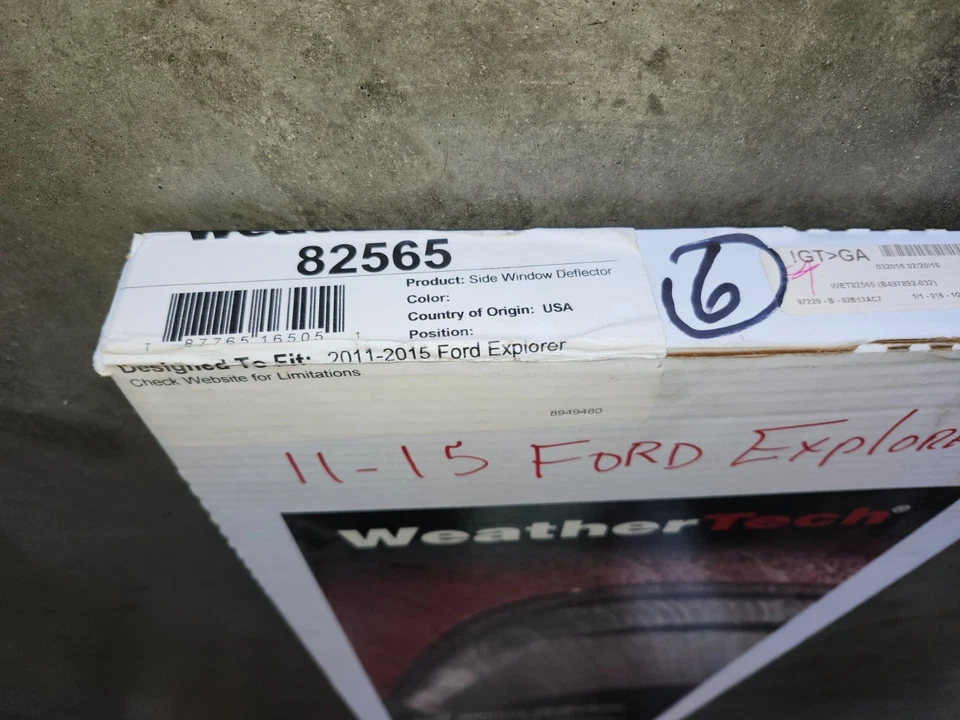 WEATHERTECH CUSTOM FIT SIDE WINDOW DEFLECTORS VENTVISORS 82565 NEW EXPLORER FORD - Image 2 of 3
