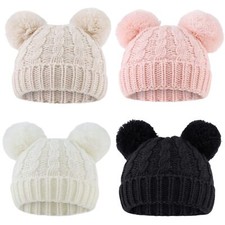 Baby Girl Beanie Winter Baby Boy Hat with Pom pom Warm Infant Knitted Hats To...