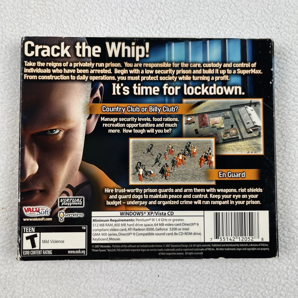 Prison Tycoon 3: Lockdown (CD-ROM, PC, 2007) Video Game Brand New - Image 2 of 2