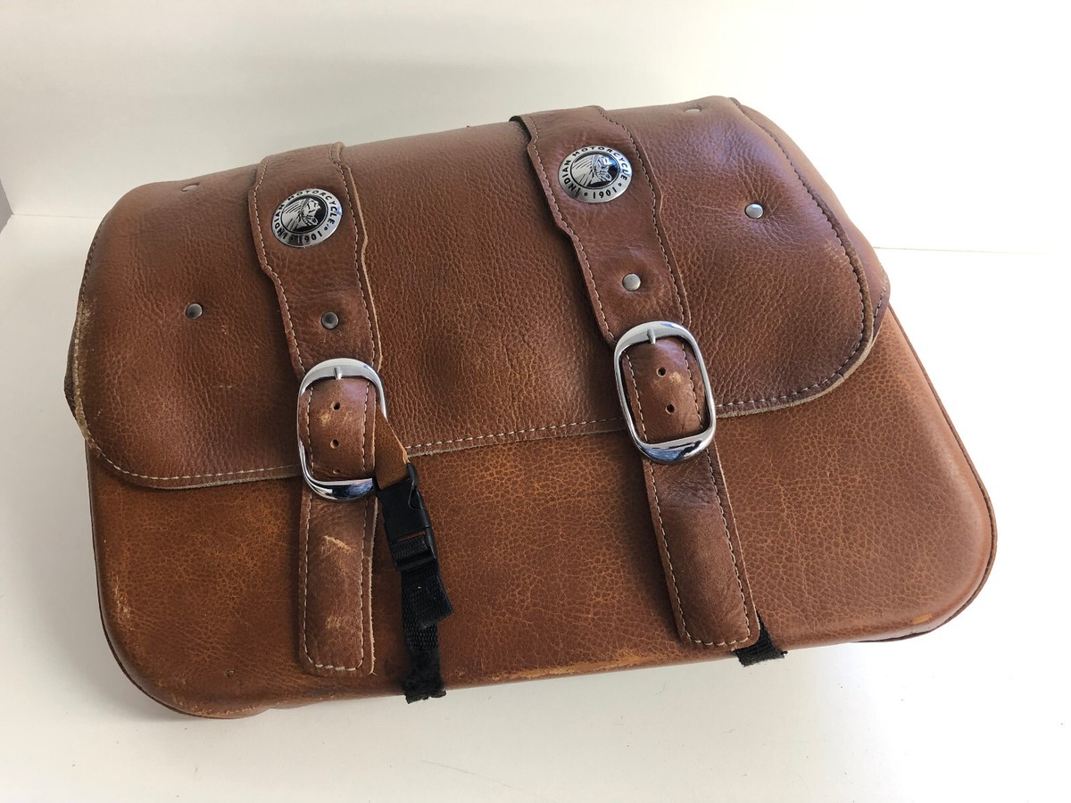 OEM NOS Indian Motorcycle Genuine Leather Saddlebags - Desert Tan  