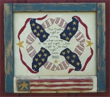 PATTERN Primitive Americana Eagle Stitchery Sampler UNCUT OOP Hickety Pickety