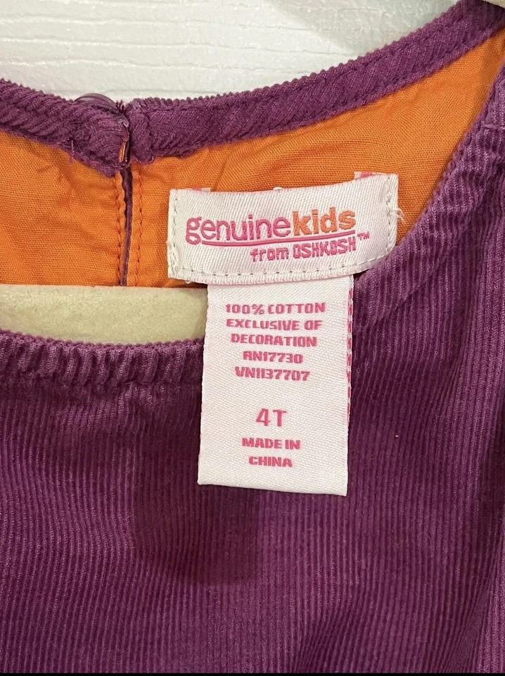 Genuine Kids from OshKosh Plum Dress with Flower Accent 4T - Image 3 of 4
