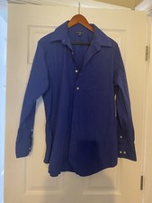 croft barrow size medium mens blue dress shirt