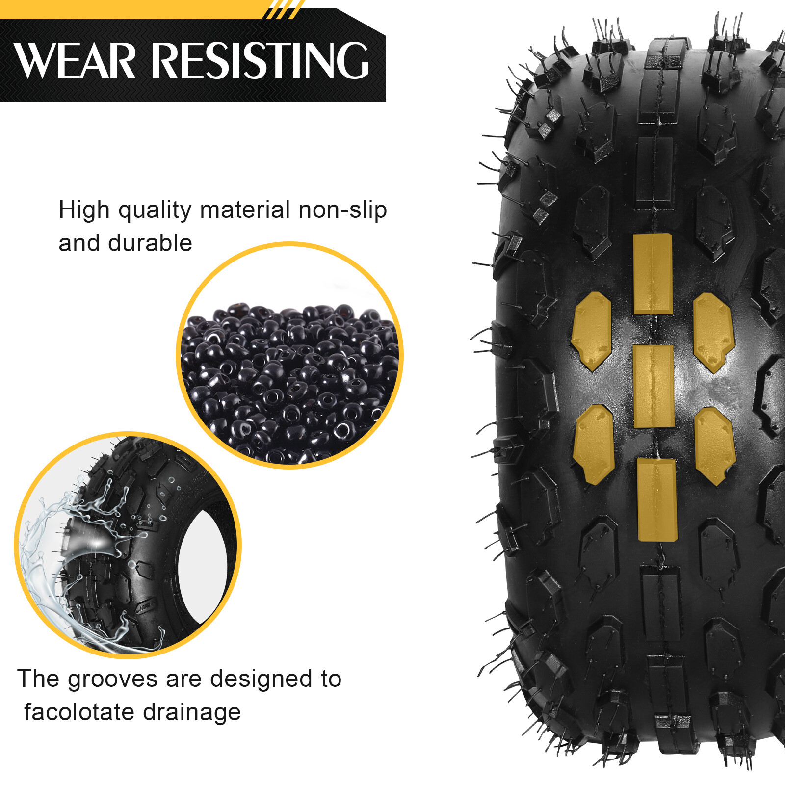 2pcs 145/70-6 145/70x6 ATV Tires All Terrain AT 4 Ply Tubeless Black ...