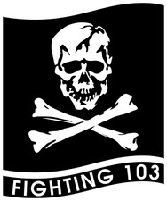 Jolly Rogers Fighting 103 Logo Die Cut Laminated Vinyl Decal
