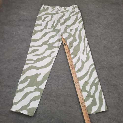 SheIn Jeans Damen Medium Grün Weiß Straight High Rise Hose Denim Animal Print - Bild 4 von 10