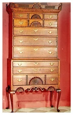 Bennington VT Vermont Maple High Chest of Drawers Chrome Postcard