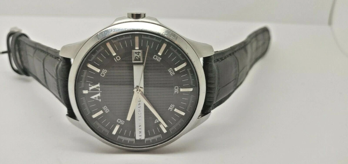 MENS ARMANI EXCHANGE WATCH AX2101 Black Dial Leather Strap 326D