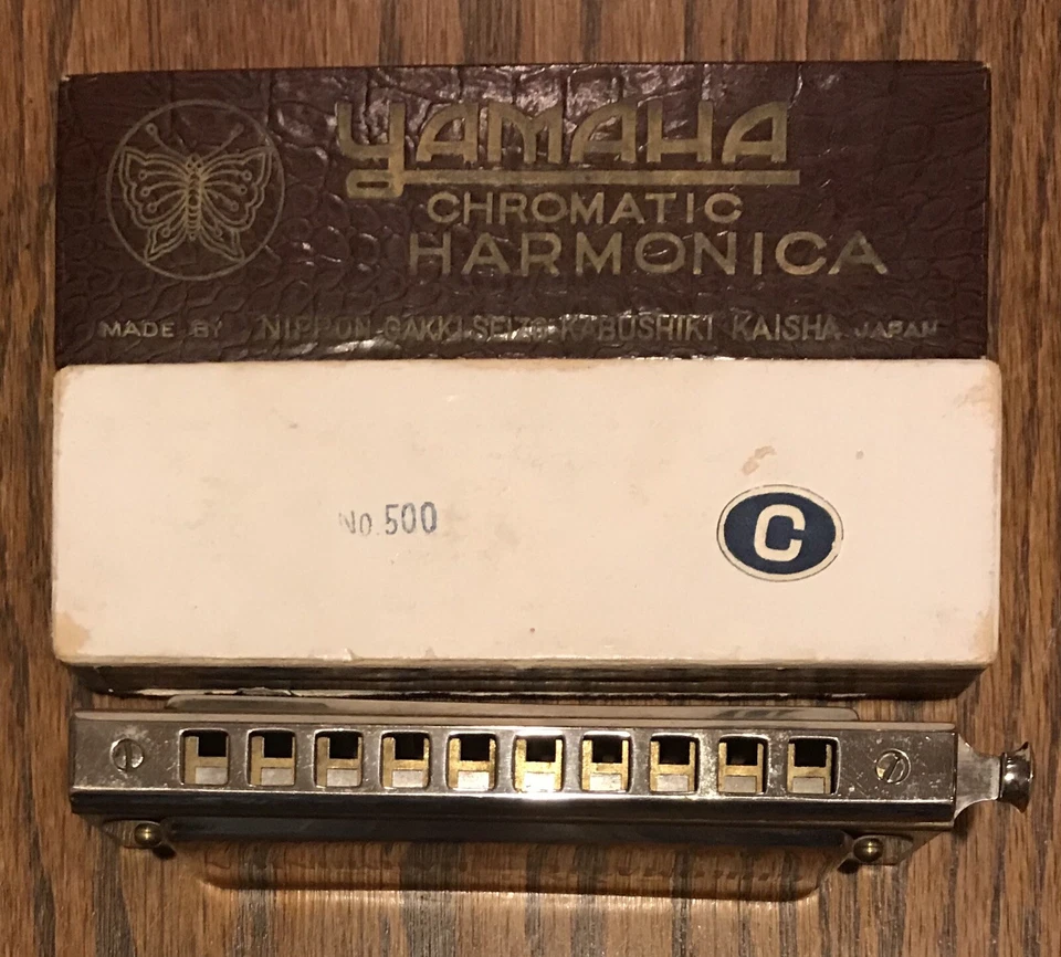Armónica Cromática Mariposa Yamaha G2U Vintage Nº 500 Hecha en Japón Llave C Foto 4 de 4