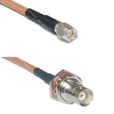 RG400 SMA MALE to BNC FEMALE BIG BULKHEAD RF Cable FAST-SHIP LOT