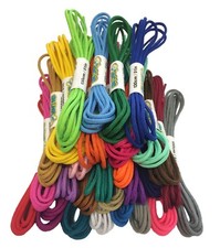 ROUND COLOURED SHOE LACES SHOELACES BOOTLACES 3mm WIDE - 90cm to 240cm LONG