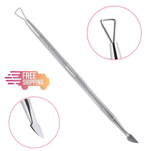 Cuticle Pusher Remover Nail Cleaner Manicure Pedicure Stainless Steel Tool - Picture 1 of 4