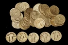 Lot of 40 Standing Liberty & Washington Quarters 1929-64       90% Silver