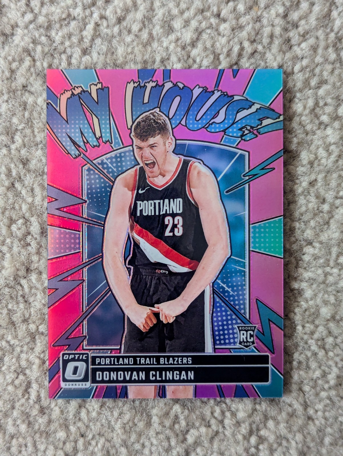 2024-25 Donruss Optic Donovan Clingan My House Pink Blazers /25 RC