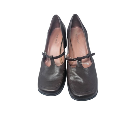 Vintage Y2K Nine West 9 Brown Chunky Mary Jane Leather Grunge Whimsygoth, $45.5 - Photo 3