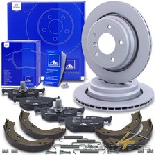 ATE BREMSSCHEIBEN Ø298 +BREMSBELÄGE+HANDBREMSBACKEN HINTEN FÜR BMW 5-ER E39