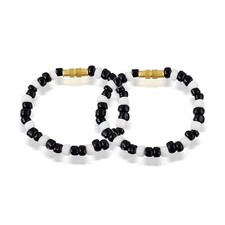 Newborn Baby Nazariya Black White Beads Nazar Kada Bangles Kids Set of 2