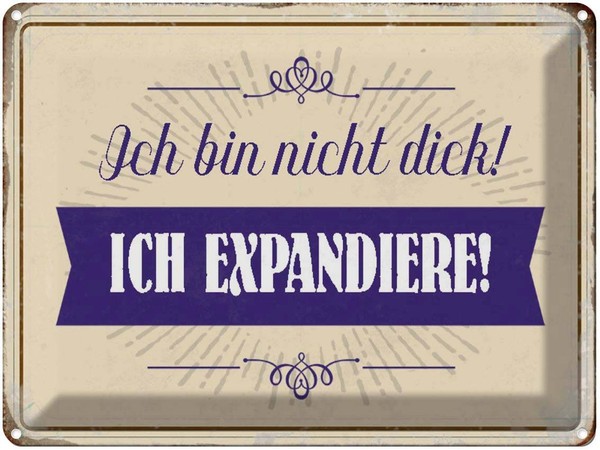Blechschild 30X40 Cm Bin Nicht Dick Ich Expandiere Spruch Zitat Deko Geschenk Me-image