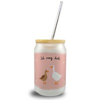 Ente Und Gans Trinkglas Mit Bambusdeckel Mit Spruch Ich Mag Dich