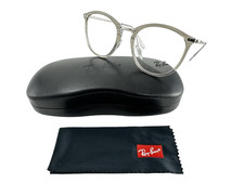Ray Ban NEW Transparent Gray Fashion Frames Silver 51-20-150 Eyeglasses RX7140