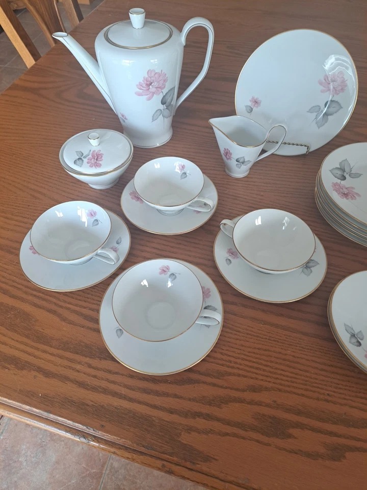 Rosenthal Vintage Alemanha China Fina Chá/Café 19 Peças Bettina, Padrão Rosa - Imagem 4 de 4