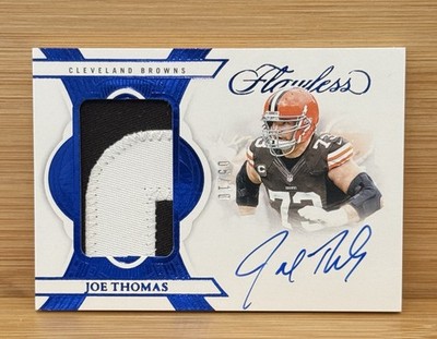 JOE THOMAS 2025 FLAWLESS SAPPHIRE PATCH AUTO /10 #PA-JTS BROWNS