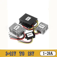 DC-DC Step Up Converter 3V-11V to 12V 1-20A Boost Power Supply Waterproof LED