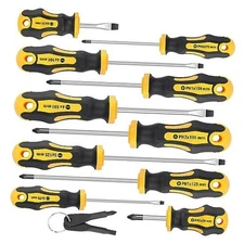  10-Piece Magnetic Screwdrivers Set, 5 Phillips and 5 10-Piece Screwdrivers Set