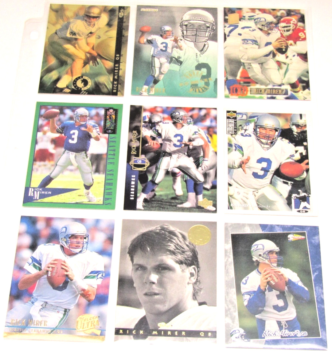 Rick Mirer Lot 9 Fleer Ultra Upper Deck Classic Pacific Seahawks NFL Cards