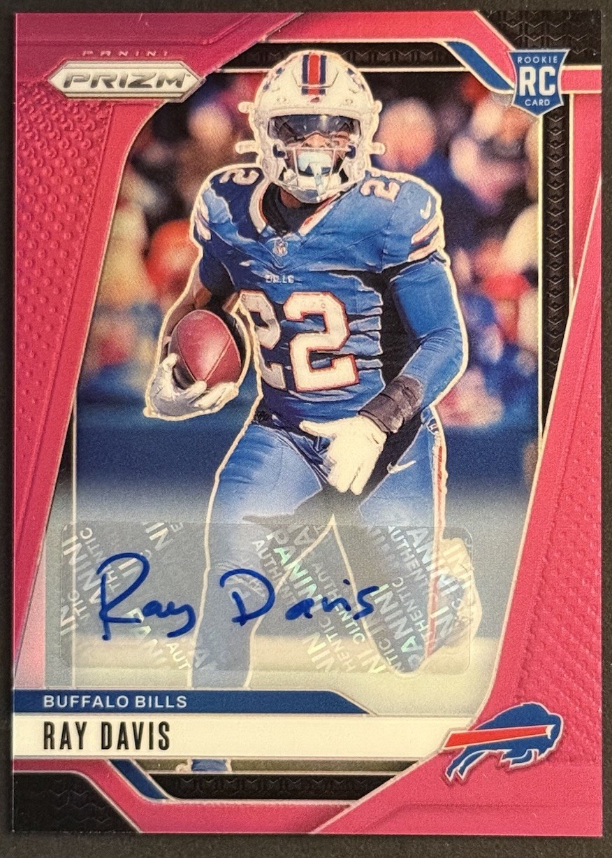 2024 Panini Prizm Ray Davis Pink Prizm Auto Rookie RC #382 Buffalo Bills