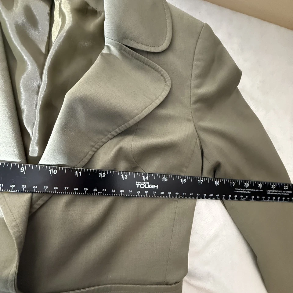 Traje Anne Klein Para Mujer Forrado Trabajo Negocios Blazer Chaqueta Talla 4 Verde Oliva Suave Foto 4 de 4