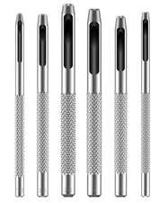 - Hollow Leather Hole Punch Set, 6 pcs, Steel, Leather Hole Punch Tool, Leath...