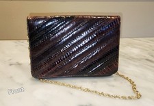 Vintage Snake Skin Handbag Purse W/ Gold Shoulder Chain AMAZING CONDITION