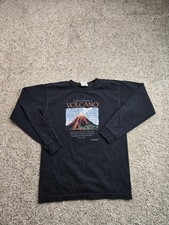 Hawaii Volcanoes National Park T Shirt Small Mens Black Long Sleeve USA Made