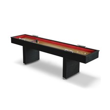 9 Foot Shuffleboard Table Poly-Coated Playfield, Built-in Scorer Black F