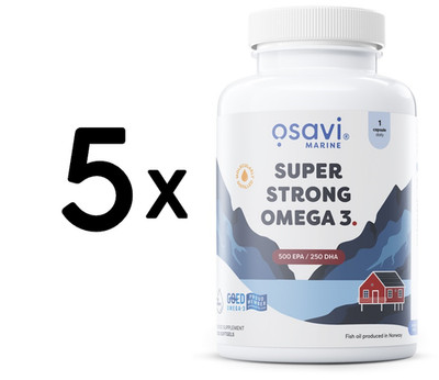 5 x Osavi Super Strong Omega 3, 500 EPA / 250 DHA - 120 (299,98 EUR/kg)