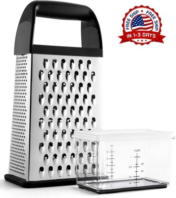 Rallador de queso con recipiente, rallador de acero inoxidable para cocina NUEVO