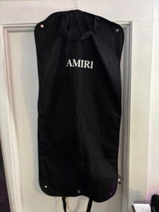 Amiri Black Canvas Folding Garment Bag 50”x24” Snap Buttons Designer Travel Logo
