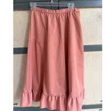 Vintage Jack Winter Pink Ruffle Hem Midi Skirt High Waist Size 12 Prairie Preppy