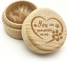 Wooden Pet Memorial Shadow Box  Urn - Pet Hair and Ashes Keepsake for Dogs Cats